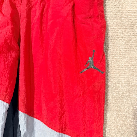 Jordan Boys Red Black Grey Colorblock Windbreaker Track Pants Size 4 XS Joggers - Picture 2 of 12
